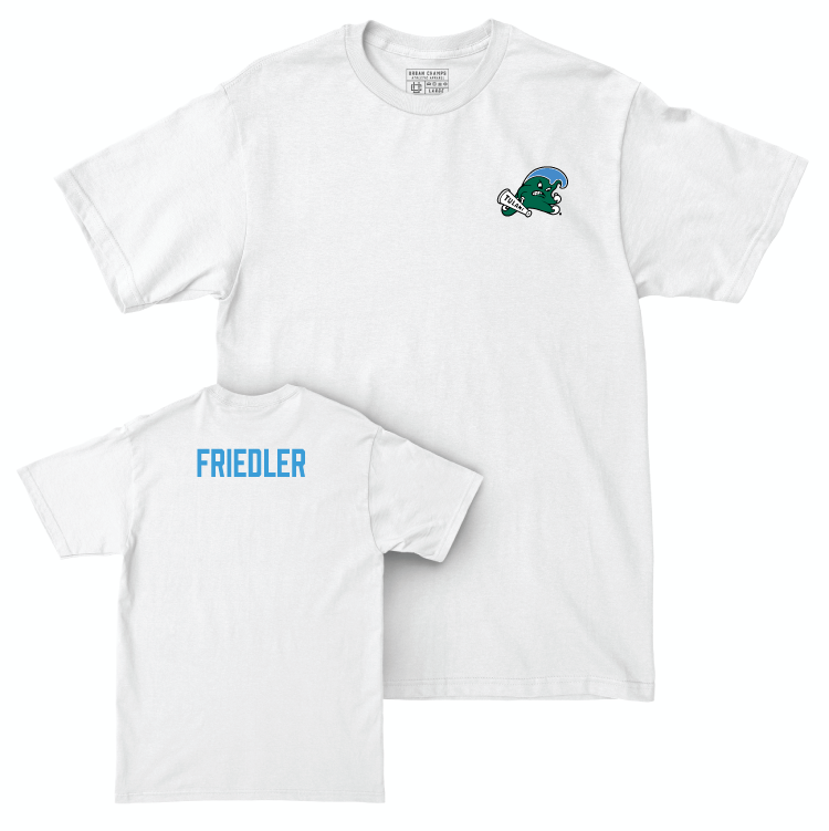 Tulane Football White Logo Comfort Colors Tee - Adonis Friloux Small