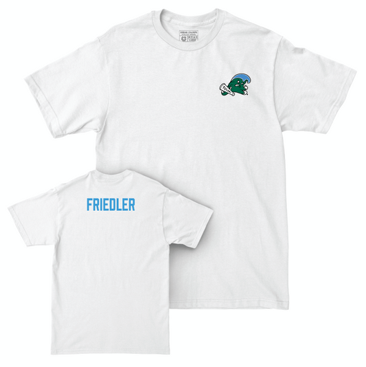 Tulane Football White Logo Comfort Colors Tee - Adonis Friloux Small