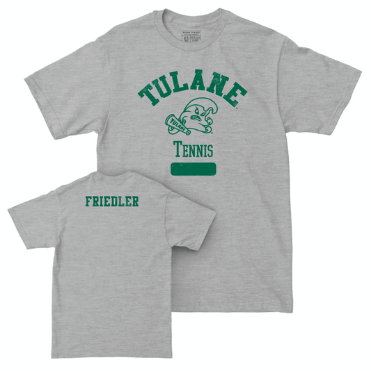 Tulane Men's Tennis Sport Grey Varsity Tee - Asaf Friedler