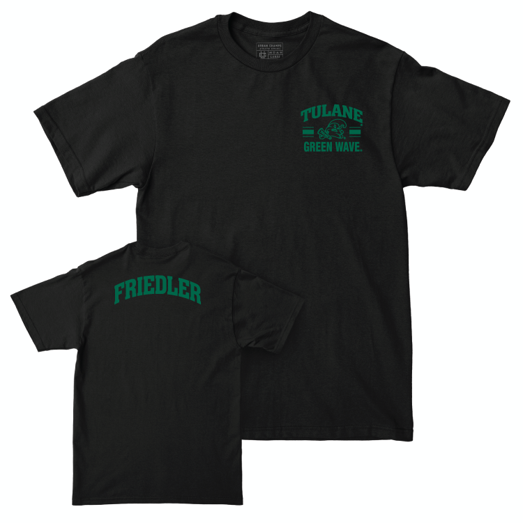 Tulane Football Black Victory Tee - Adonis Friloux Small