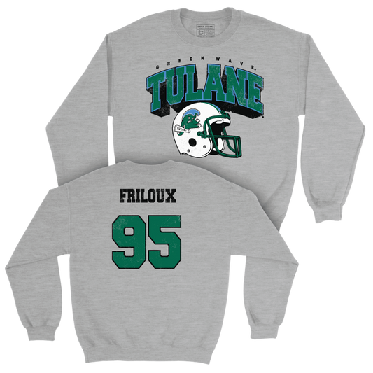 Tulane Football Sport Grey Kickoff Crew - Adonis Friloux Small