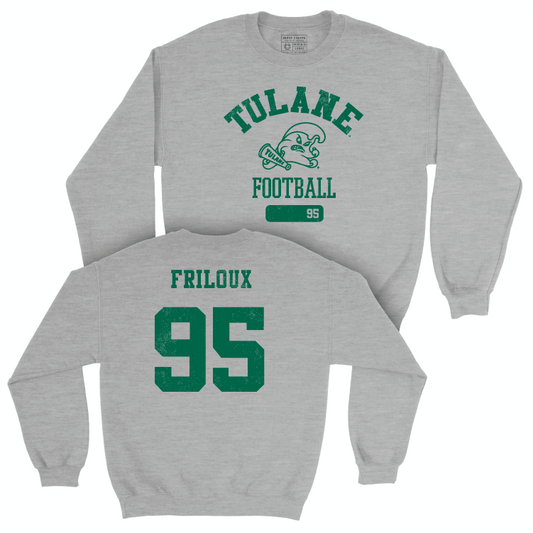 Tulane Football Sport Grey Varsity Crew - Adonis Friloux Small