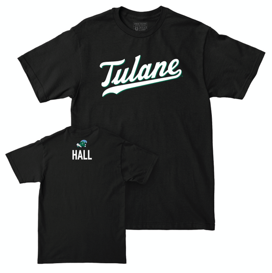 Tulane Men's Cross Country Black Script Tee - Allison Hall Small