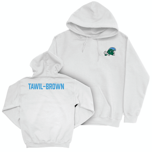 Tulane Men's Cross Country White Logo Hoodie - Albert Tawil-Brown Small