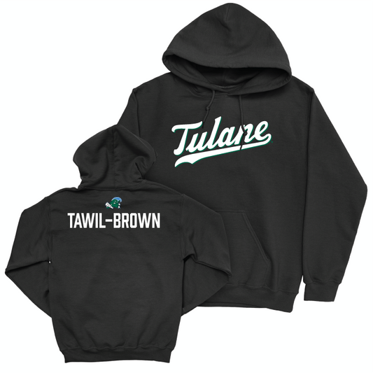 Tulane Men's Cross Country Black Script Hoodie - Albert Tawil-Brown Small