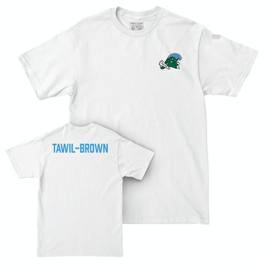 Tulane Men's Cross Country White Logo Comfort Colors Tee - Albert Tawil-Brown Small