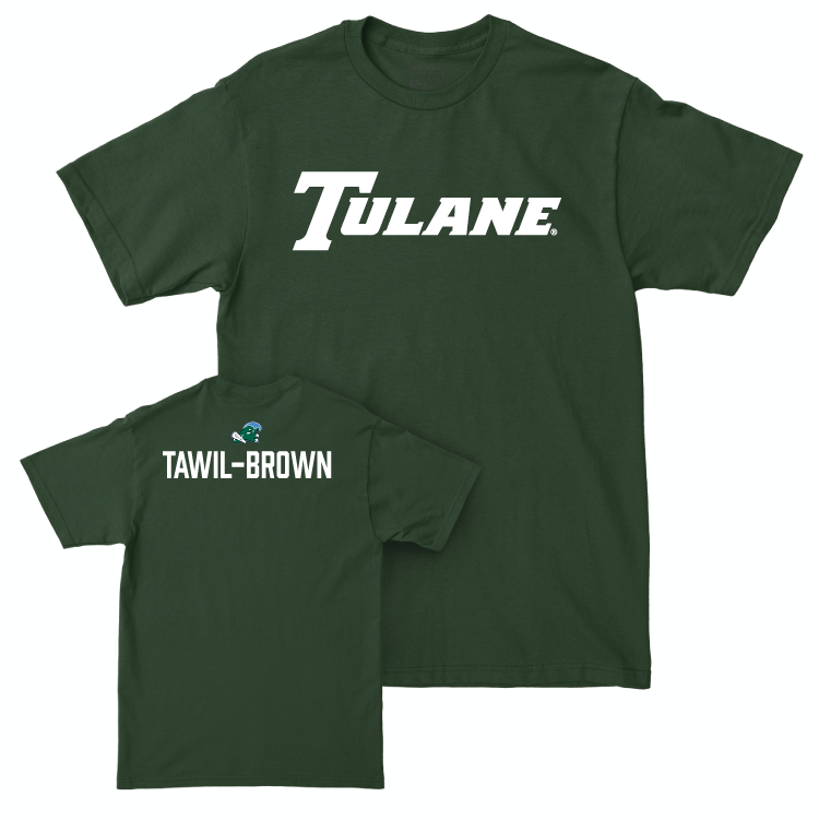 Tulane Men's Cross Country Green Sideline Tee - Albert Tawil-Brown Small