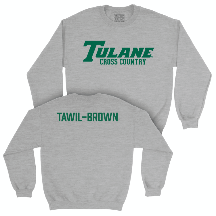 Tulane Men's Cross Country Sport Grey Classic Crew - Albert Tawil-Brown Small