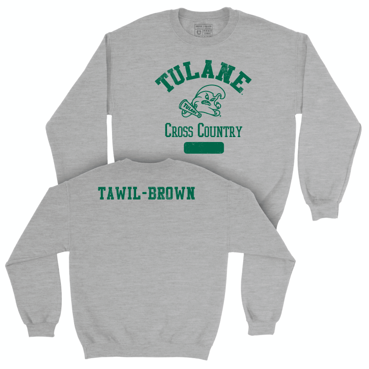 Tulane Men's Cross Country Sport Grey Varsity Crew - Albert Tawil-Brown Small