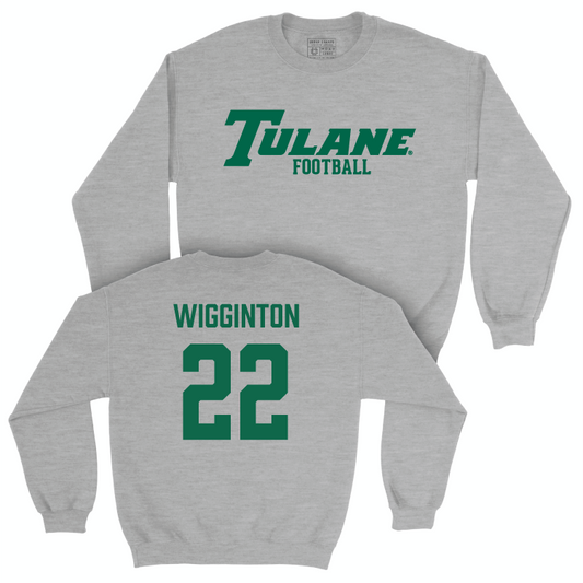 Tulane Football Sport Grey Classic Crew - Alex Wigginton Small