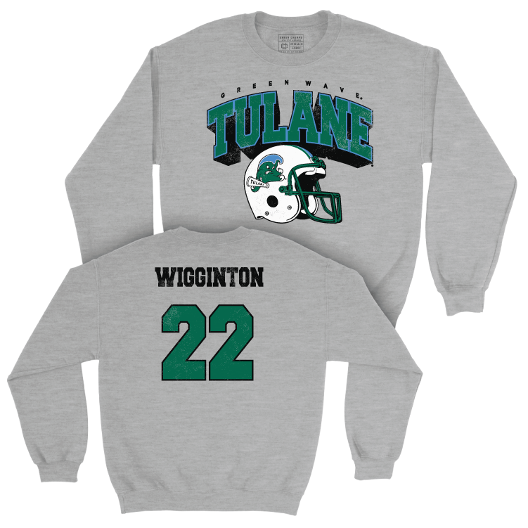 Tulane Football Sport Grey Kickoff Crew - Alex Wigginton Small