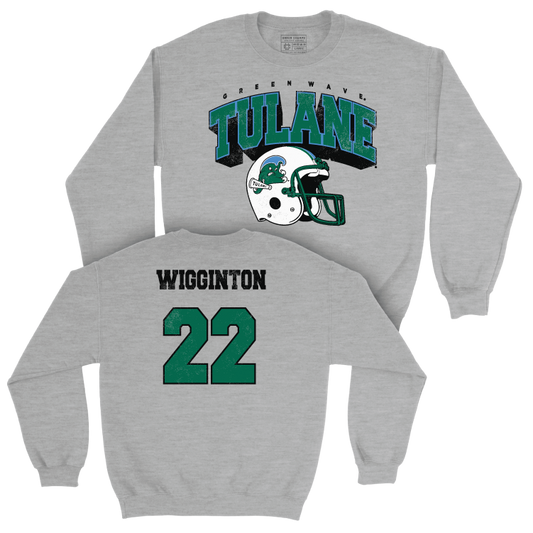 Tulane Football Sport Grey Kickoff Crew - Alex Wigginton Small