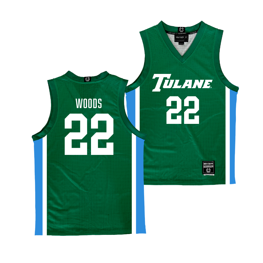 Tulane Men's Basketball Green Jersey - Asher Woods Youth Small