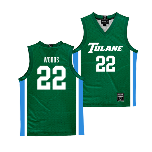 Tulane Men's Basketball Green Jersey - Asher Woods Youth Small