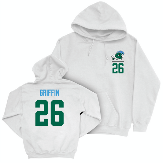 Tulane Women's Beach Volleyball White Logo Hoodie - Bella Griffin Small