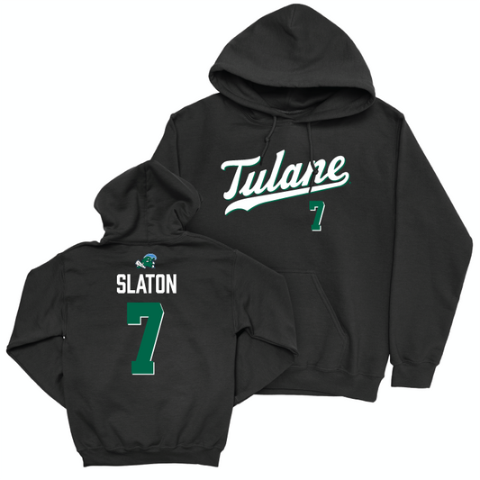 Tulane Baseball Black Script Hoodie - Brock Slaton Small