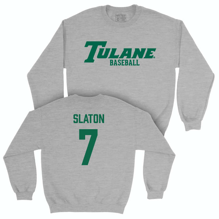 Tulane Baseball Sport Grey Classic Crew - Brock Slaton Small