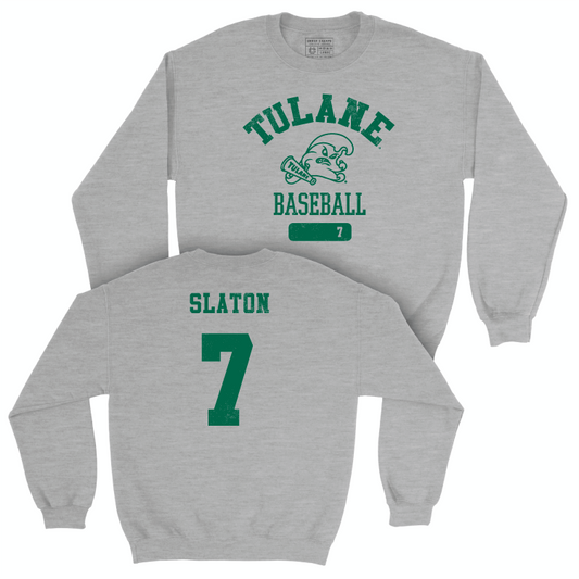 Tulane Baseball Sport Grey Varsity Crew - Brock Slaton Small