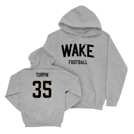 Wake Forest Football Sport Grey Wordmark Hoodie  - Myles Turpin