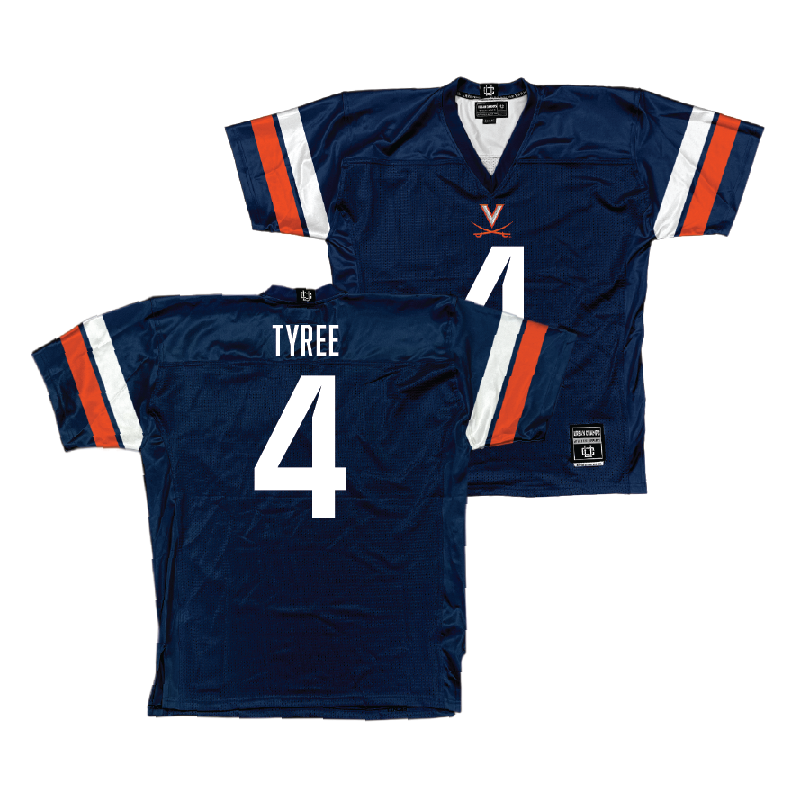 UVA Football Navy Jersey - Chris Tyree | #4