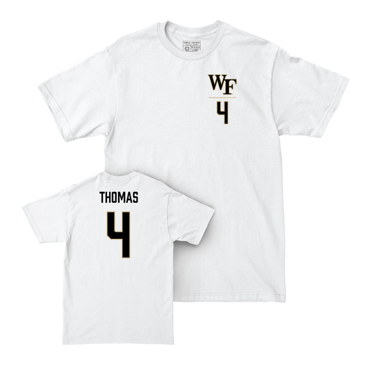 Wake Forest Men's Soccer White Logo Comfort Colors Tee  - Amoni Thomas