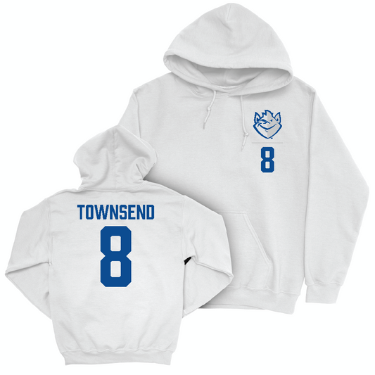 Saint Louis Men's Soccer White Logo Hoodie - Brogan Townsend