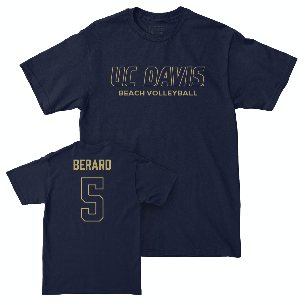 UC Davis Women's Beach Volleyball Navy Club Tee - Ava Berard | #5 Small