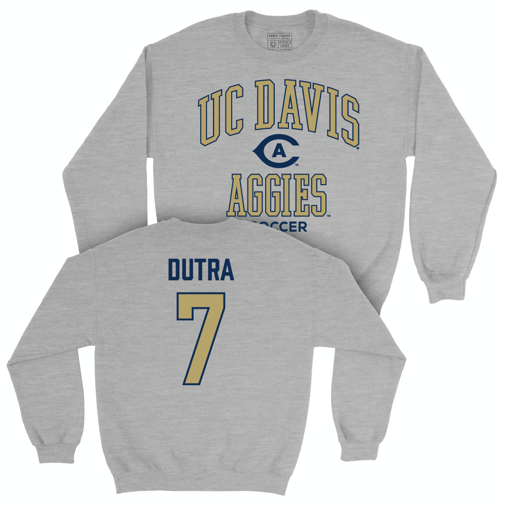 UC Davis Men's Soccer Sport Grey Classic Crew - Andrew Dutra | #7 Small