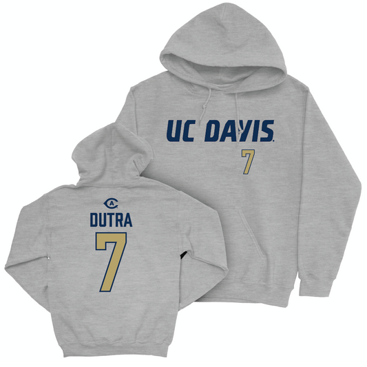 UC Davis Men's Soccer Sport Grey Aggies Hoodie - Andrew Dutra | #7 Small