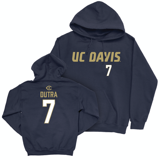 UC Davis Men's Soccer Navy Sideline Hoodie - Andrew Dutra | #7 Small