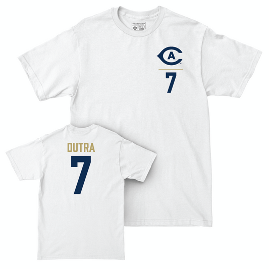 UC Davis Men's Soccer White Logo Comfort Colors Tee - Andrew Dutra | #7 Small