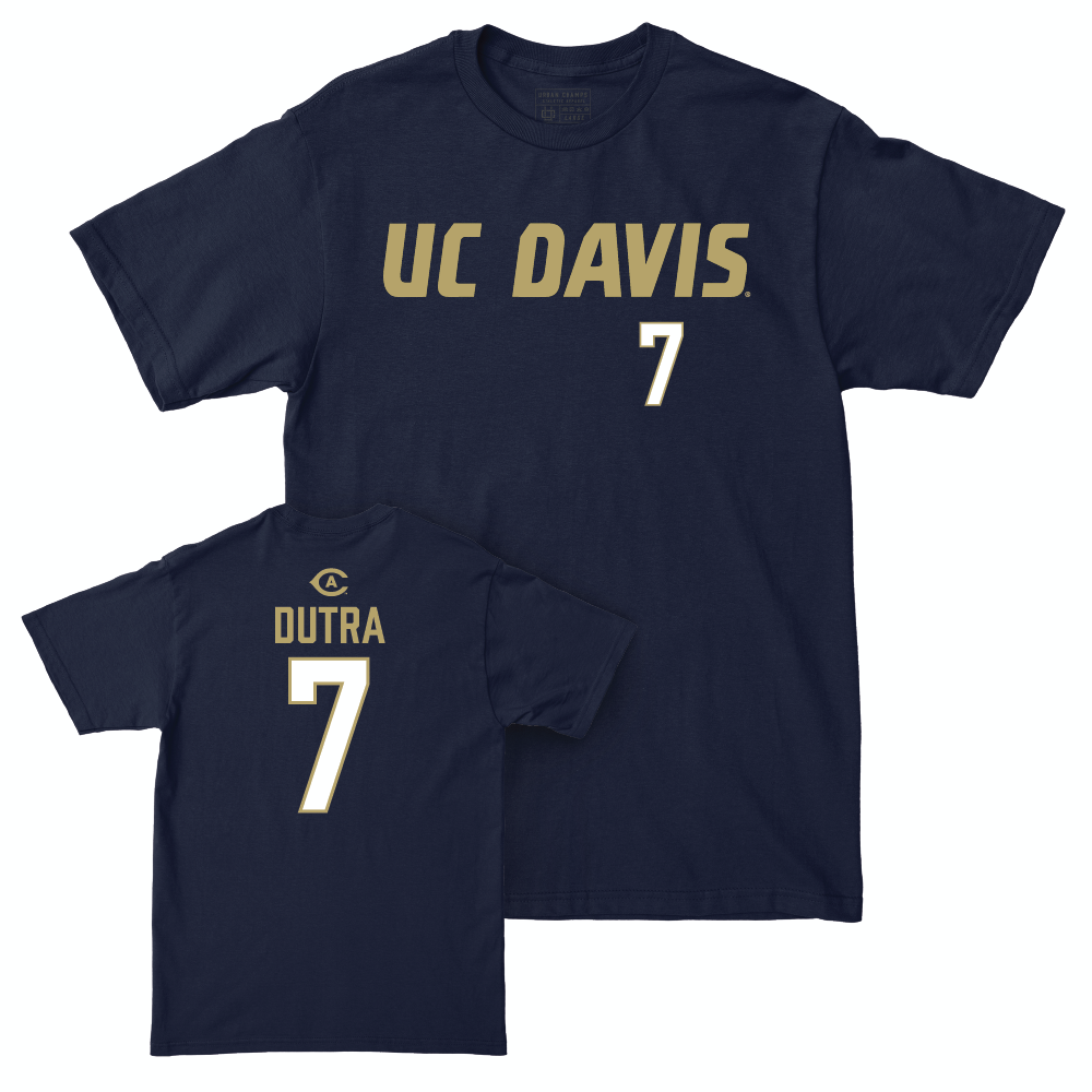 UC Davis Men's Soccer Navy Sideline Tee - Andrew Dutra | #7 Small