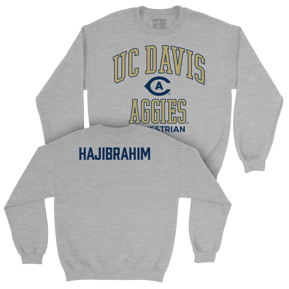 UC Davis Equestrian Sport Grey Classic Crew - Anisa Hajibrahim Small