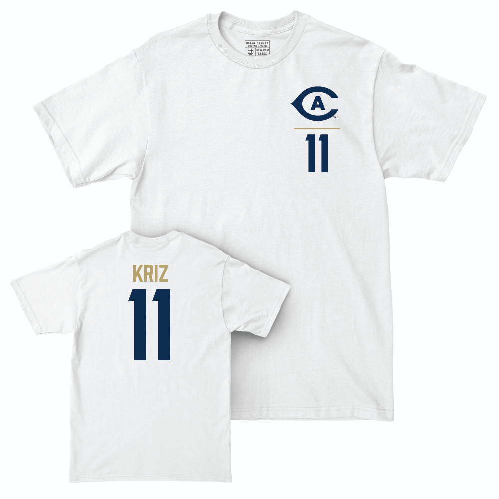 UC Davis Women's Beach Volleyball White Logo Comfort Colors Tee - Alex Kriz | #11 Small