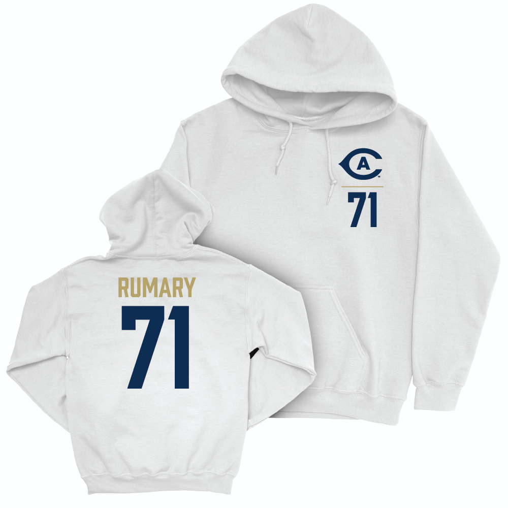 UC Davis Football White Logo Hoodie - Andrew Rumary | #71 Small