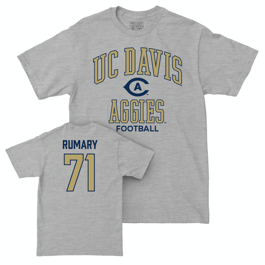 UC Davis Football Sport Grey Classic Tee - Andrew Rumary | #71 Small