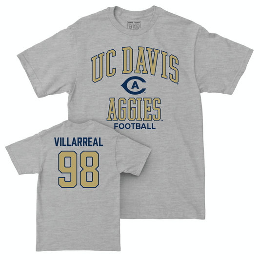 UC Davis Football Sport Grey Classic Tee - Anthony Villarreal | #98 Small