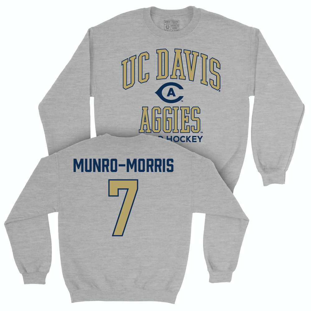 UC Davis Field Hockey Sport Grey Classic Crew - Beth Munro-Morris | #7 Small