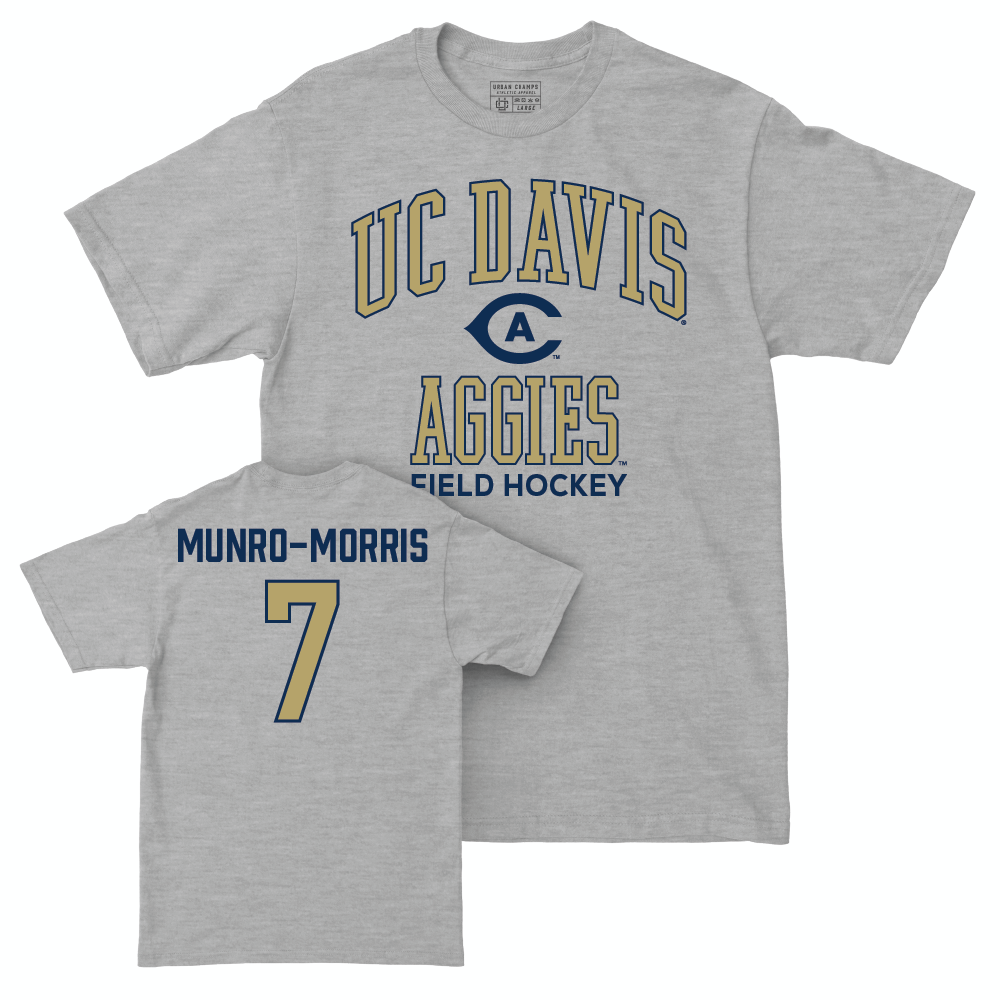 UC Davis Field Hockey Sport Grey Classic Tee - Beth Munro-Morris | #7 Small