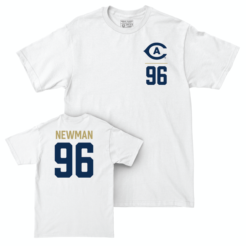 UC Davis Football White Logo Comfort Colors Tee - Benjamin Newman | #96 Small