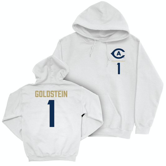 UC Davis Women's Soccer White Logo Hoodie - Caeley Goldstein | #1 Small