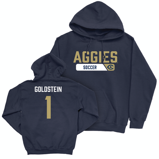 UC Davis Women's Soccer Navy Staple Hoodie - Caeley Goldstein | #1 Small