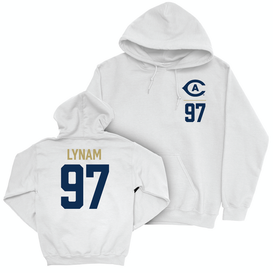 UC Davis Football White Logo Hoodie - Clayton Lynam | #97 Small