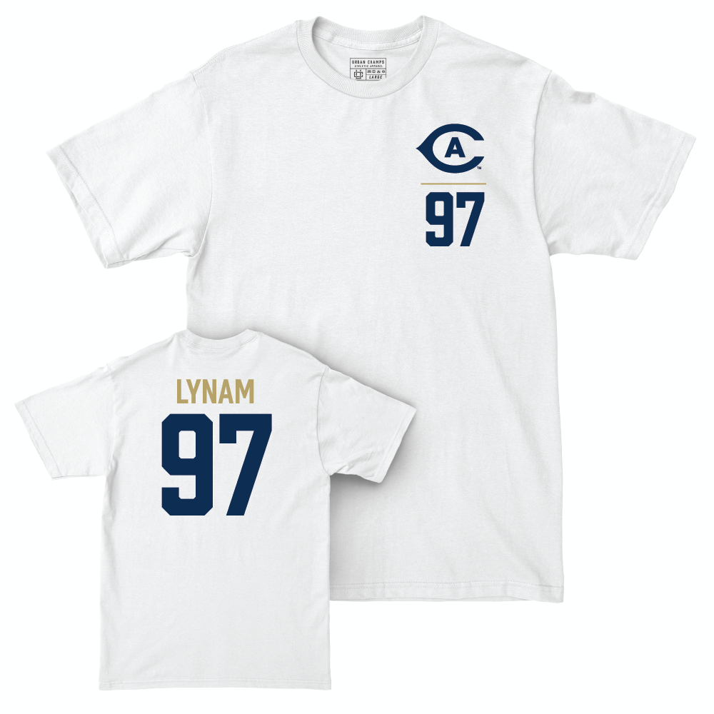 UC Davis Football White Logo Comfort Colors Tee - Clayton Lynam | #97 Small