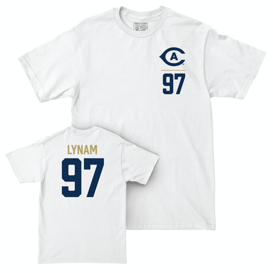 UC Davis Football White Logo Comfort Colors Tee - Clayton Lynam | #97 Small