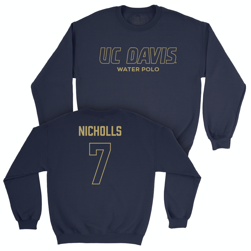 UC Davis Men's Water Polo Navy Club Crew - Colin Nicholls | #7 Small