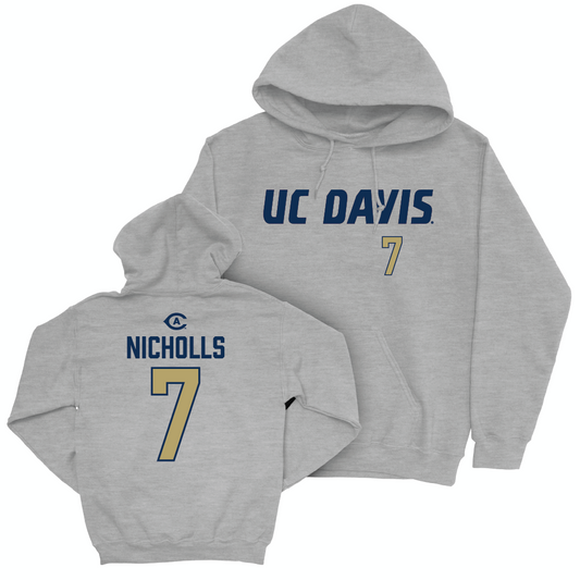 UC Davis Men's Water Polo Sport Grey Aggies Hoodie - Colin Nicholls | #7 Small