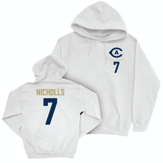 UC Davis Men's Water Polo White Logo Hoodie - Colin Nicholls | #7 Small