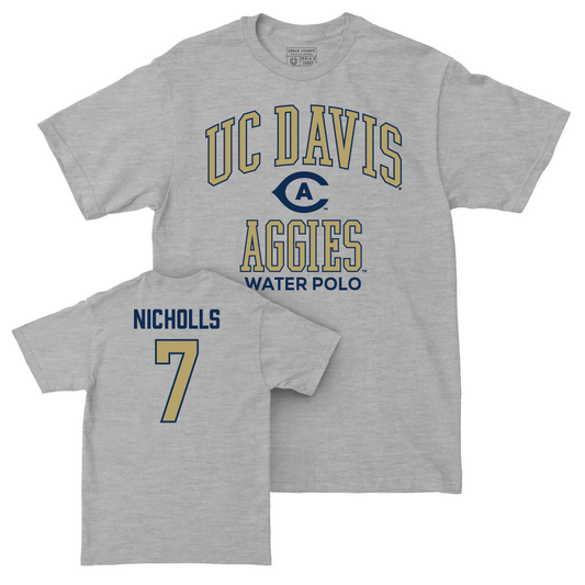 UC Davis Men's Water Polo Sport Grey Classic Tee - Colin Nicholls | #7 Small