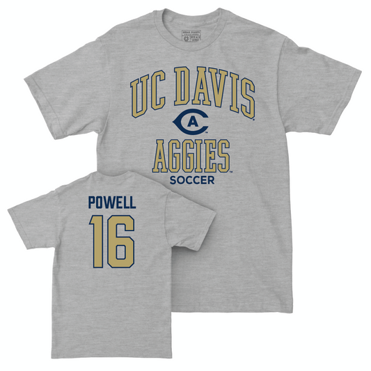 UC Davis Men's Soccer Sport Grey Classic Tee - Cole Powell | #16 Small